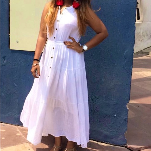 Lov Westside Maxi White Layered Dress 